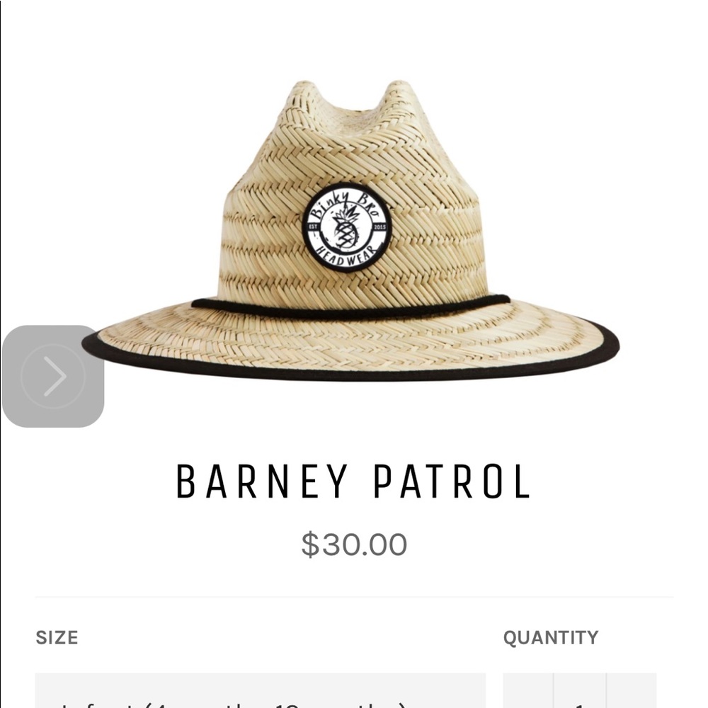 NIB BINKY BRO HAT 4-12 month size